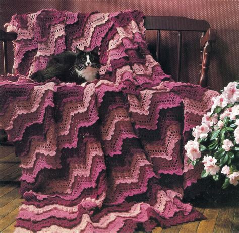 victorian ruffled ripple afghan crochet patternunique afghans