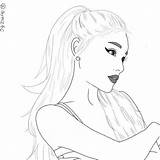 Ariana Grande Outline Drawing Drawings Coloring Pages Colouring Sketch Easy Cartoon Cool Choose Board Getdrawings People sketch template