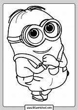 Coloring Minions Minion Despicable Abcworksheet Gru Stuart Dru Margo Characters sketch template