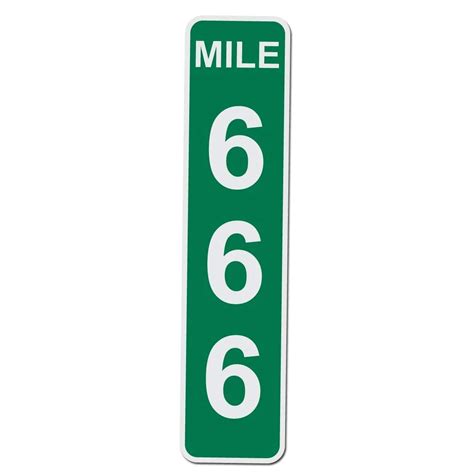 green mile marker   inches tall   inches wide aluminum sign