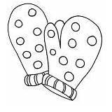 Mittens Coloring Pages Pair Polkadot Three sketch template