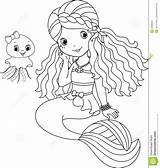 Mermaid Cute Coloring Pages Printable Getcolorings Colorin Adults sketch template