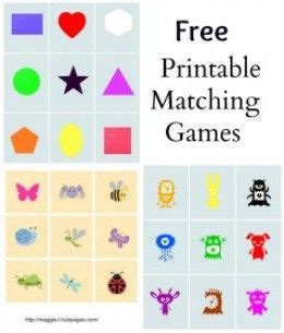 printable matching games  preschoolers preschool games