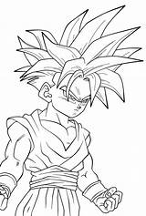 Coloring Dragon Ball Gohan Super Son Kids Saiyajin Pages Simple Anime sketch template