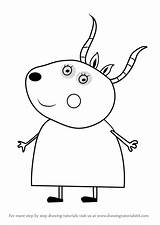 Peppa Pig Madame Gazelle Draw Step Drawing Tutorials Learn Coloring Drawingtutorials101 Cartoon sketch template