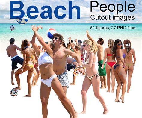 beach resort people cutout images texture