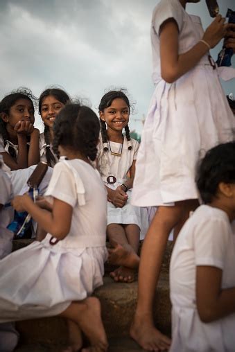 Sri Lankan School Girls At Galle Face Green In Colombo Sri Lanka Stock