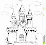 Palace Coloring Castle Fairytale Sketch Color Designlooter 08kb 1300px 1310 Paintingvalley Fairy sketch template