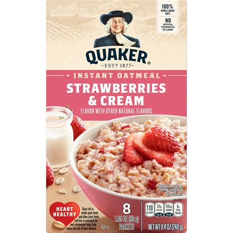 quaker instant oatmeal fruit cream strawberries cream flavor  oz  count walmartcom