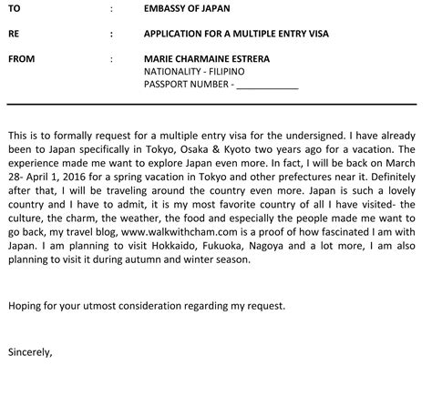 sample  employment letter  japan visa application