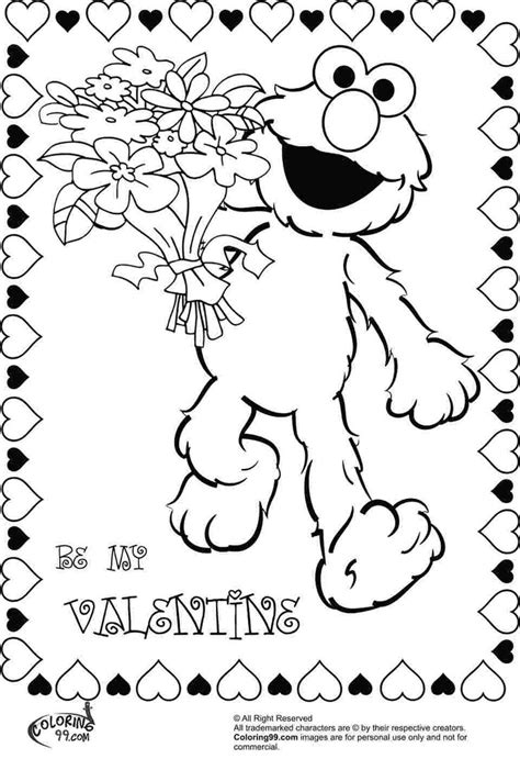 elmo valentines day coloring pages sesame street coloring pages
