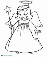 Coloring Christmas Pages Angel Little Girl sketch template