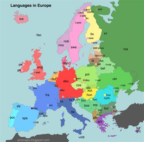prismaps maps  europe languages  europe