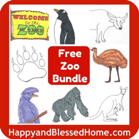 printables zoo animals   happy  blessed home