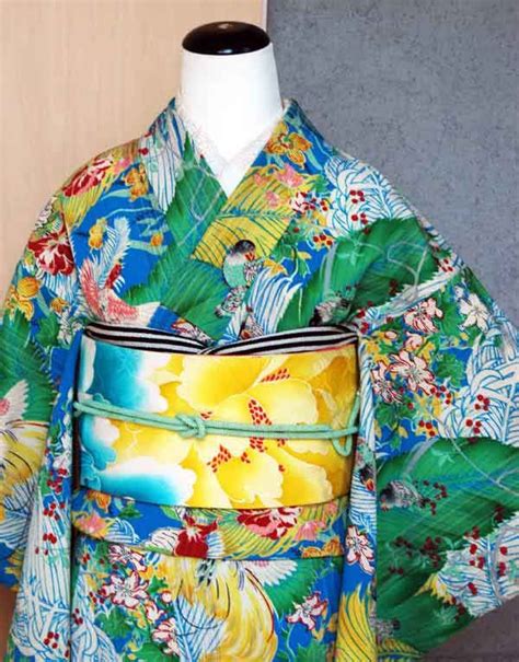 jpy105 000 kimono birds 日本の着物 キモノ 和服
