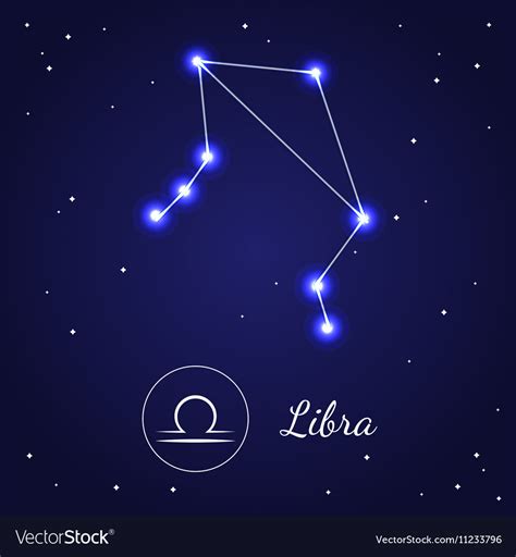 libra zodiac sign stars on cosmic sky royalty free vector