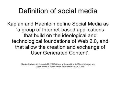 social media definition  classification