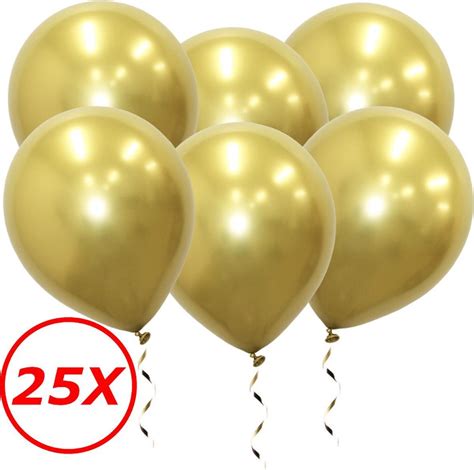 luxe chrome ballonnen goud  stuks helium ballonnenset metallic gold feestje bolcom