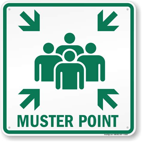 muster point sign emergency assembly area sign  prices sku