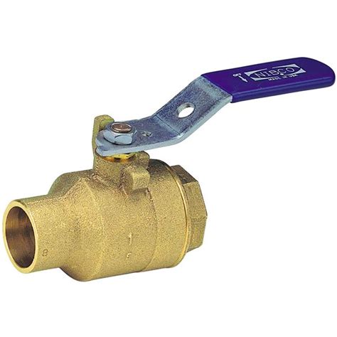 st    piece bronze ball valve solder body threaded  connections  nibco