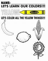 Curriculum Preschool Yellow Word Color sketch template