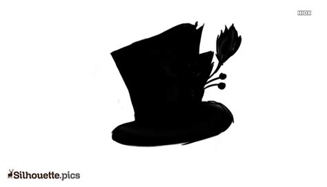 mad hatter hat silhouette vector clipart images pictures
