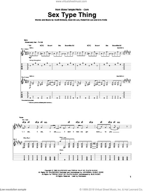 Pilots Sex Type Thing Sheet Music For Guitar Tablature [pdf]
