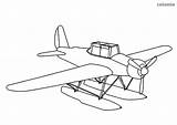 Airplane Seaplane Wasserflugzeug Flugzeug Einfaches Schwimmer Airplanes Airliner Cessna sketch template