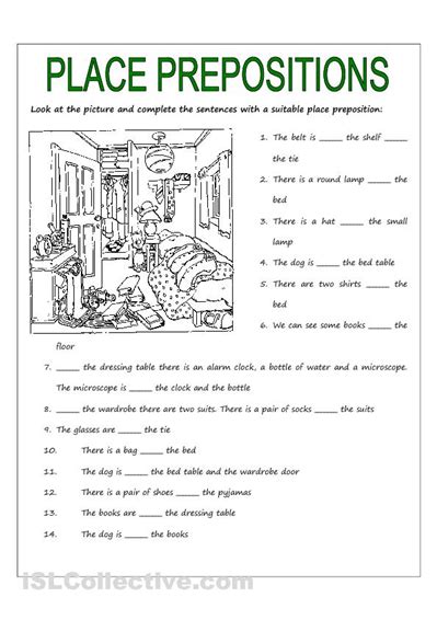 spanish preposition worksheets  preposition worksheets