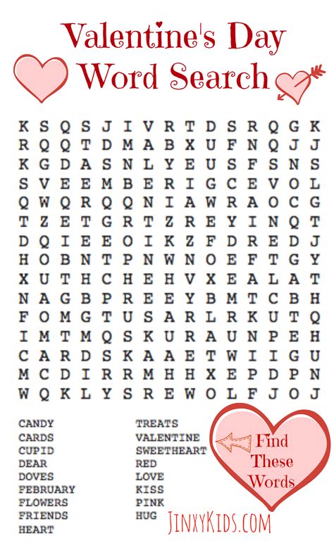 valentines day word search valentines day pinterest word search