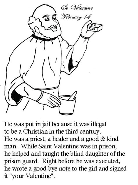 printable st valentine coloring pages catholic