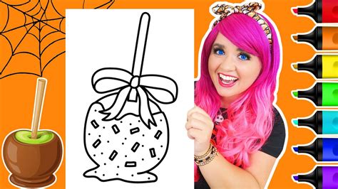 coloring  caramel apple halloween coloring page ohuhu paint markers