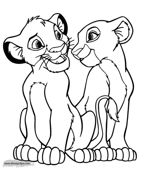 nala  simba coloring pages lion king drawings lion king art king