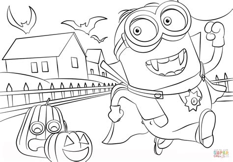 minions hallowen coloring page  printable coloring pages