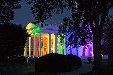white house lit in rainbow colors the boston globe