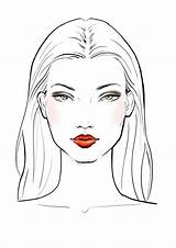 Drawing Face Fashion Illustration Visage Faces Drawings Makeup Dessin Disegno Moda Sketch Draw Disegni Sketches Di Croquis Viso Da Girl sketch template