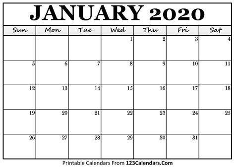 blank calander template