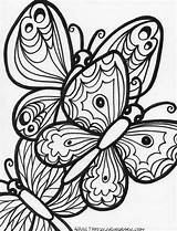 Coloring Pages Adults Butterfly Printable Adult Dementia Detailed Sheets Mandala Print Pattern Colouring Color Abstract Cute Butterflies Kids Awesome Only sketch template