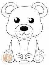 Coloring Bear Printable Kids Woodland Forest Preschoolers Toddlers sketch template