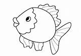 Fish Coloring Pages Cute Little Print Color sketch template