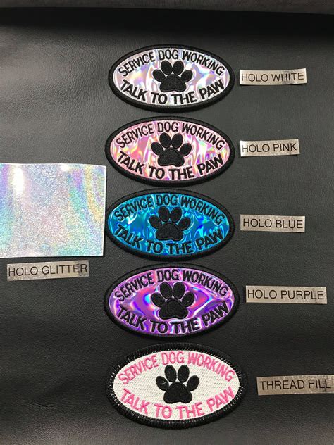 service dog patch full thread patch  holographic backing etsy
