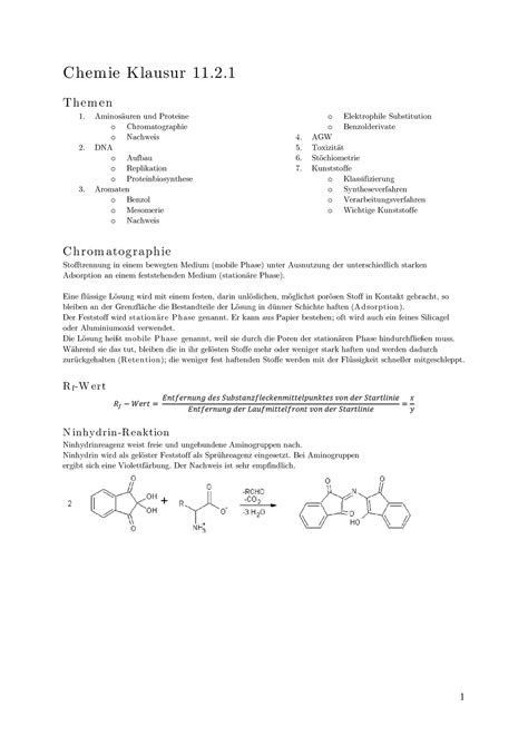 chemie klausur  chemie klausur   en aminosaeuren und