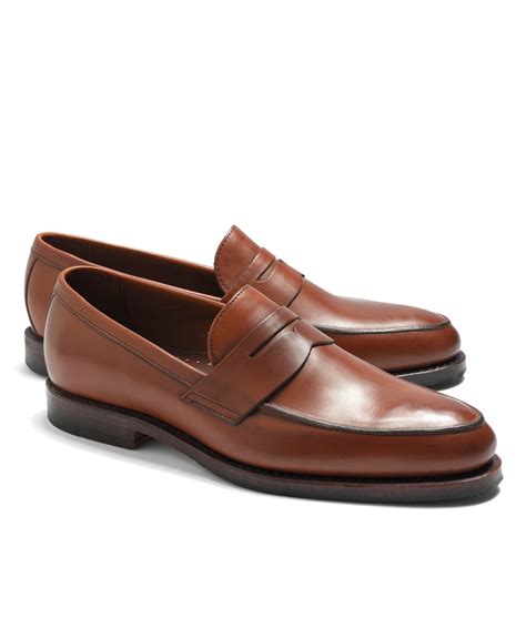 brooks brothers penny loafers in brown for men lyst