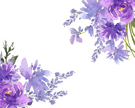 purple flower designs aquarelle cip art collection de fleurs etsy