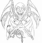 Reaper Grim Outlines Backpiece sketch template