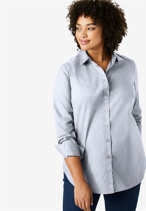 perfect long sleeve button  shirt fullbeauty outlet