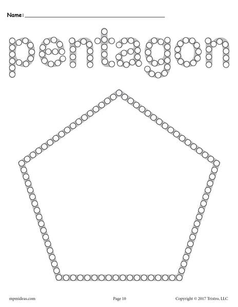 pentagon  tip painting printable pentagon worksheet coloring page