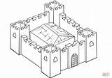 Coloring Castle Fortified Pages sketch template