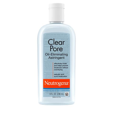 neutrogena pore clearing salicylic acid acne medicine facial astringent  oily skin  fl oz