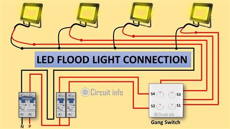 led flood light connection diagram  circuit info light youtube